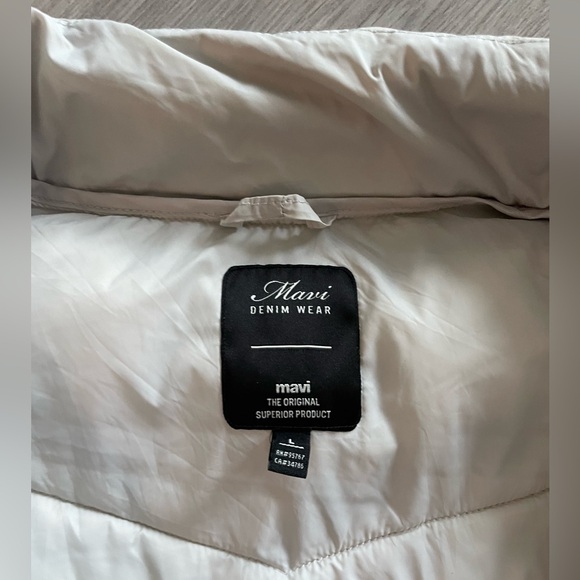 Mavi Light Gray Quilted Puffer Jacket - Size Large - Picture 4 of 10